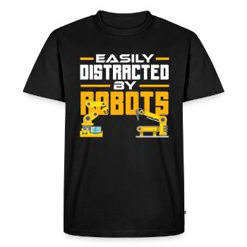 Programmeur de robots robotiques - T-shirt Premium bio Homme - noir - Devant - Nico (187cm)