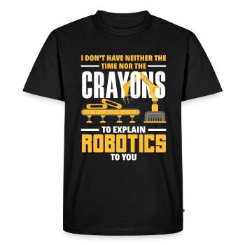 Programmeur de robots robotiques - T-shirt Premium bio Homme - noir - Devant - Nico (187cm)