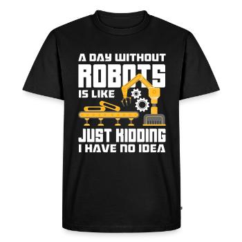 Programmeur de robots robotiques - T-shirt Premium bio Homme - noir - Devant - Nico (187cm)