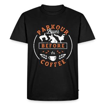 Parkour Lover Before Coffee Running Coffee Lover - Men's Premium Organic T-Shirt - black - Front - Nico (187cm)