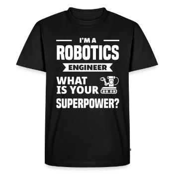Programmeur de robots robotiques - T-shirt Premium bio Homme - noir - Devant - Nico (187cm)