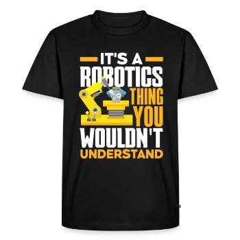 Programmeur de robots robotiques - T-shirt Premium bio Homme - noir - Devant - Nico (187cm)