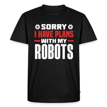 Programmeur de robots robotiques - T-shirt Premium bio Homme - noir - Devant - Nico (187cm)