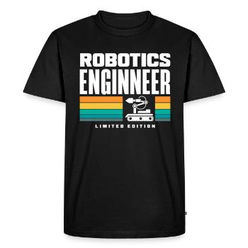 Programmeur de robots robotiques - T-shirt Premium bio Homme - noir - Devant - Nico (187cm)