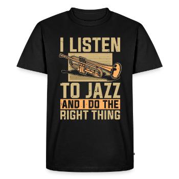 Jazz Music I Listen Jazz And I Do The Music Lover - Men's Premium Organic T-Shirt - black - Front - Nico (187cm)