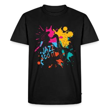Musique Jazz Jazz Do It Musicien Amateur de musique jazz - T-shirt Premium bio Homme - noir - Devant - Nico (187cm)
