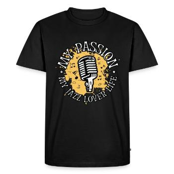 Amateur de musique jazz Ma passion Mon musicien de musique jazz - T-shirt Premium bio Homme - noir - Devant - Nico (187cm)