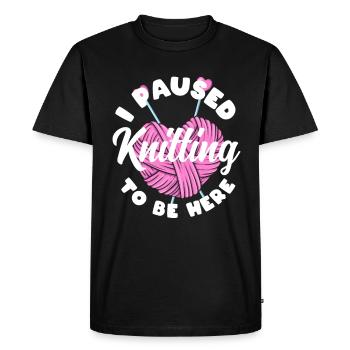 Funny Knitting Knitting Needle Gift - Men's Premium Organic T-Shirt - black - Front - Nico (187cm)
