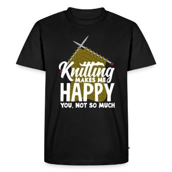 Funny Knitting Knitting Needle Gift - Men's Premium Organic T-Shirt - black - Front - Nico (187cm)