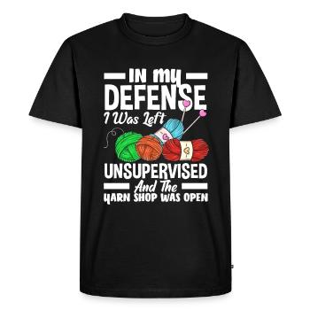 Funny Knitting Knitting Needle Gift - Men's Premium Organic T-Shirt - black - Front - Nico (187cm)