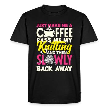 Funny Knitting Knitting Needle Gift - Men's Premium Organic T-Shirt - black - Front - Nico (187cm)