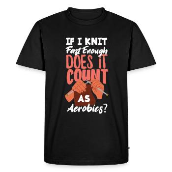Drôle de tricot à l’aiguille à tricoter cadeau - T-shirt Premium bio Homme - noir - Devant - Nico (187cm)