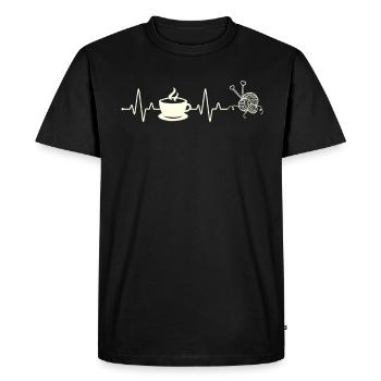 Funny Knitting Knitting Needle Gift - Men's Premium Organic T-Shirt - black - Front - Nico (187cm)