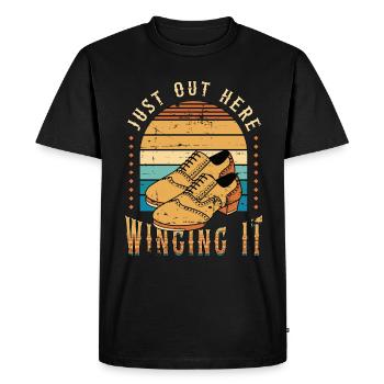 Claquettes Juste Ici Winging Dancing Tap Dancer - T-shirt Premium bio Homme - noir - Devant - Nico (187cm)