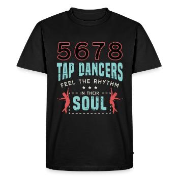 Claquettes 5678 Danseurs de claquettes se sentent piétiner danser - T-shirt Premium bio Homme - noir - Devant - Nico (187cm)