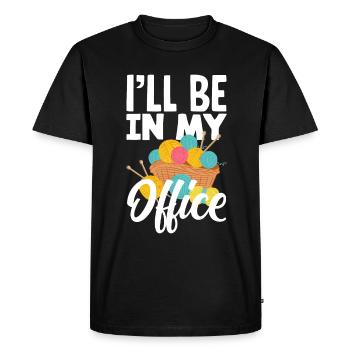 Drôle de tricot à l’aiguille à tricoter cadeau - T-shirt Premium bio Homme - noir - Devant - Nico (187cm)