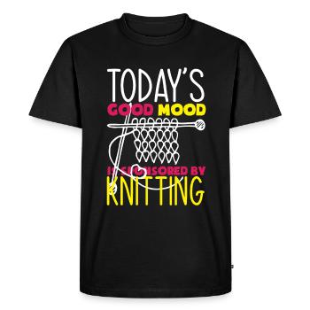 Drôle de tricot à l’aiguille à tricoter cadeau - T-shirt Premium bio Homme - noir - Devant - Nico (187cm)