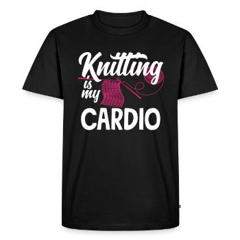 Funny Knitting Knitting Needle Gift - Men's Premium Organic T-Shirt - black - Front - Nico (187cm)