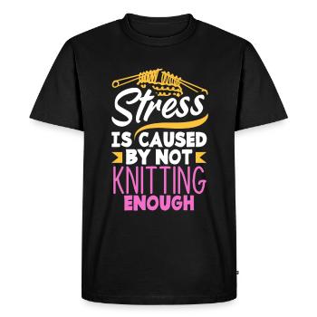 Funny Knitting Knitting Needle Gift - Men's Premium Organic T-Shirt - black - Front - Nico (187cm)