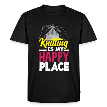 Funny Knitting Knitting Needle Gift - Men's Premium Organic T-Shirt - black - Front - Nico (187cm)