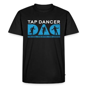 Papa danseur de claquettes L’idole Le mythe Les claquettes - T-shirt Premium bio Homme - noir - Devant - Nico (187cm)