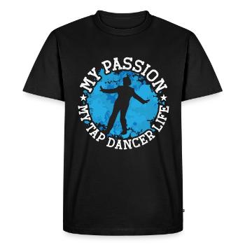 Danseuse de claquettes Ma passion Mes claquettes Stomping Danseurs de claquettes - T-shirt Premium bio Homme - noir - Devant - Nico (187cm)