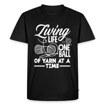 Funny Knitting Knitting Needle Gift - Men's Premium Organic T-Shirt - black - Front - Nico (187cm)