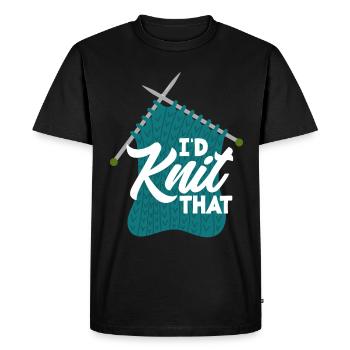 Drôle de tricot à l’aiguille à tricoter cadeau - T-shirt Premium bio Homme - noir - Devant - Nico (187cm)