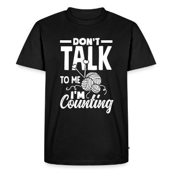 Funny Knitting Knitting Needle Gift - Men's Premium Organic T-Shirt - black - Front - Nico (187cm)