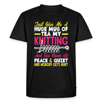 Funny Knitting Knitting Needle Gift - Men's Premium Organic T-Shirt - black - Front - Nico (187cm)