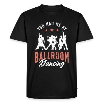 Danse de salon Tu m’as fait danser danseuse de salon - T-shirt Premium bio Homme - noir - Devant - Nico (187cm)