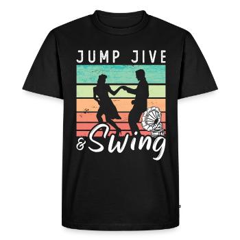 Swing Dance Jump Jive & Retro Dancing Swing Dancer - Men's Premium Organic T-Shirt - black - Front - Nico (187cm)