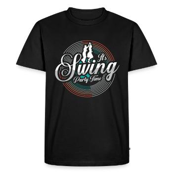 Danse Swing C’est l’heure de la fête Swing Danse de salon - T-shirt Premium bio Homme - noir - Devant - Nico (187cm)