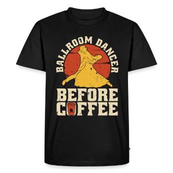 Danseuse de salon avant le café Amateur de café - T-shirt Premium bio Homme - noir - Devant - Nico (187cm)