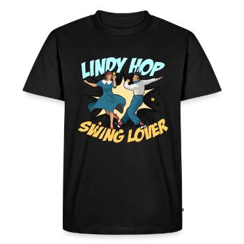 Danse Swing Lindy Hop Musique Swing Danseur Swing - T-shirt Premium bio Homme - noir - Devant - Nico (187cm)