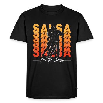 Danse Salsa Salsa Ressentez L’Energie Mambo Musique - T-shirt Premium bio Homme - noir - Devant - Nico (187cm)