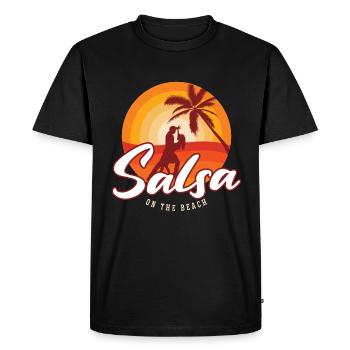 Salsa Dance Salsa On The Beach Mambo Music Dancing - Men's Premium Organic T-Shirt - black - Front - Nico (187cm)