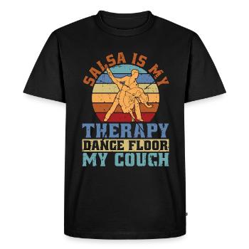 Danse salsa La salsa est ma thérapie Musique Mambo rétro - T-shirt Premium bio Homme - noir - Devant - Nico (187cm)