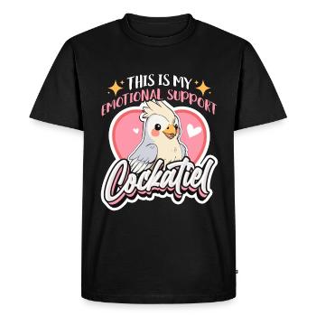 Calopsitte C’est mon soutien émotionnel Amoureux des oiseaux - T-shirt Premium bio Homme - noir - Devant - Nico (187cm)