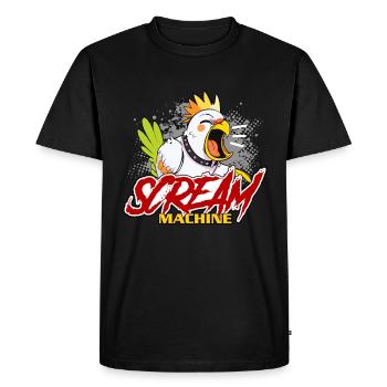 Calopsitte Scream Machine Perruche Calopsitte Lover - T-shirt Premium bio Homme - noir - Devant - Nico (187cm)