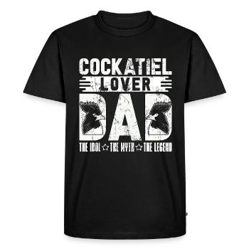 Calopsitte Amant Papa L’Idole L’oiseau d’ornement - T-shirt Premium bio Homme - noir - Devant - Nico (187cm)