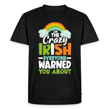 Funny Irishman Ireland Gift - Men's Premium Organic T-Shirt - black - Front - Nico (187cm)