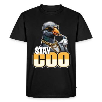 Pigeon voyageur Stay Coo Observation des oiseaux Pigeon Lover - T-shirt Premium bio Homme - noir - Devant - Nico (187cm)