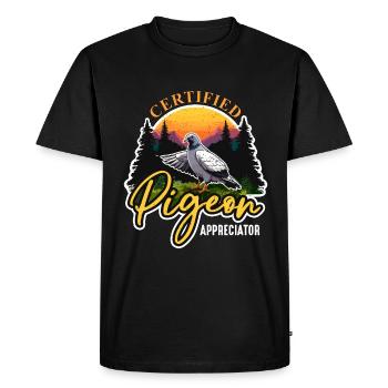 Pigeon voyageur certifié pigeon éleveur amateur d’oiseaux - T-shirt Premium bio Homme - noir - Devant - Nico (187cm)