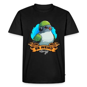 Pigeon voyageur Be Weird aime toujours les courses de pigeons - T-shirt Premium bio Homme - noir - Devant - Nico (187cm)