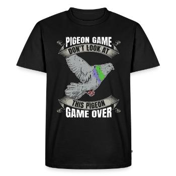 Jeu de pigeon voyageur Ne regardez pas l’amateur de courses de pigeons - T-shirt Premium bio Homme - noir - Devant - Nico (187cm)