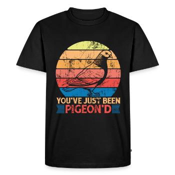 Pigeon voyageur Vous venez de faire des courses de pigeons rétro - T-shirt Premium bio Homme - noir - Devant - Nico (187cm)