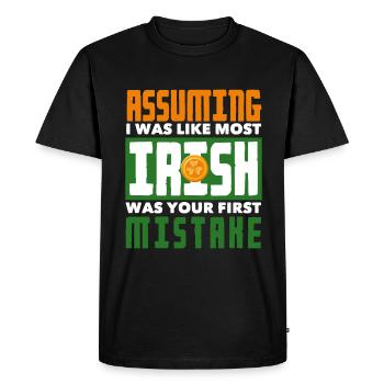 Drôle d’irlandais Irlande cadeau - T-shirt Premium bio Homme - noir - Devant - Nico (187cm)