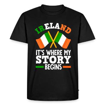 Funny Irishman Ireland Gift - Men's Premium Organic T-Shirt - black - Front - Nico (187cm)