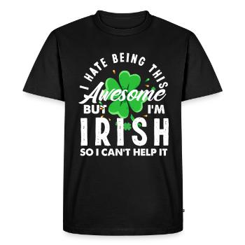 Funny Irishman Ireland Gift - Men's Premium Organic T-Shirt - black - Front - Nico (187cm)